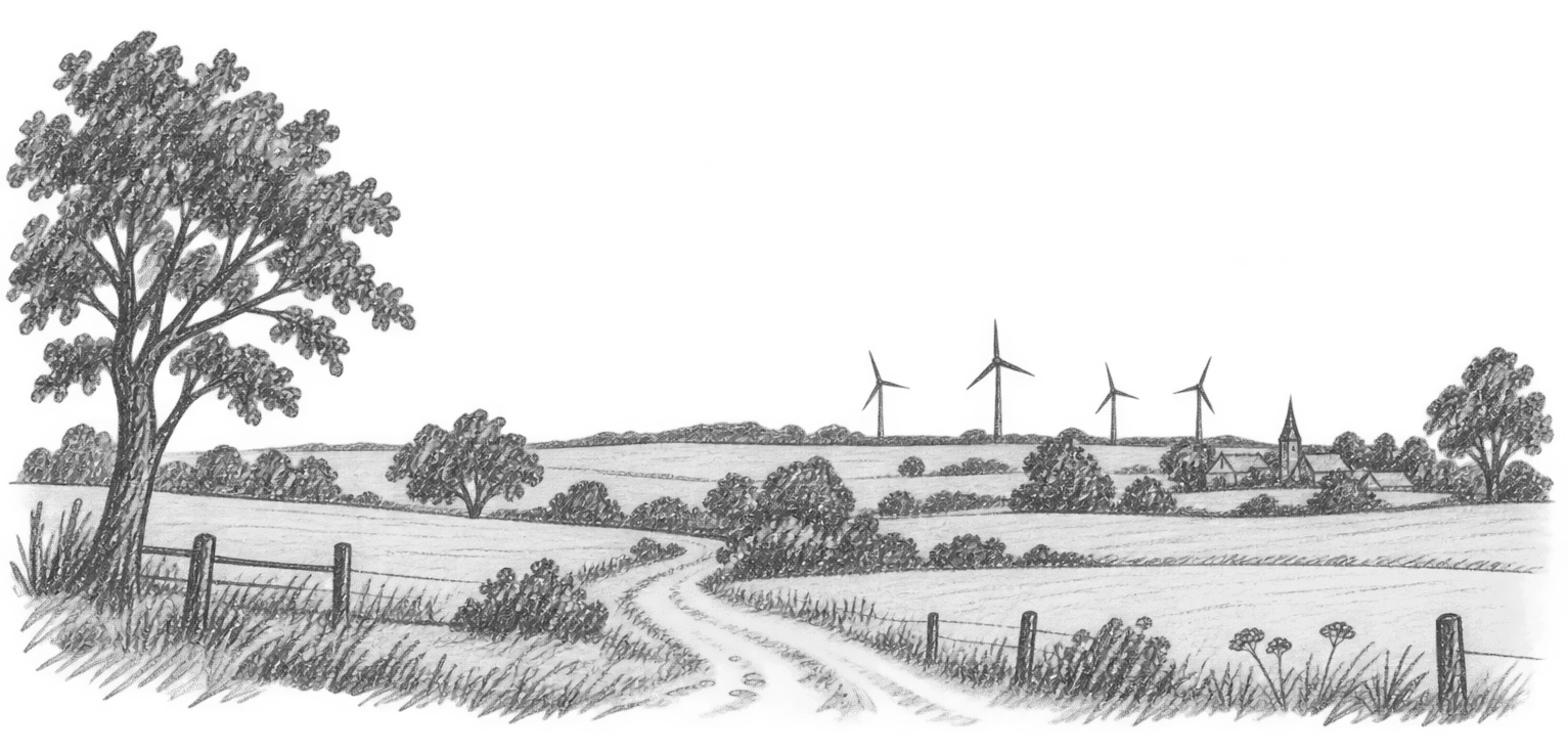 Bleistiftzeichnung Landschaft